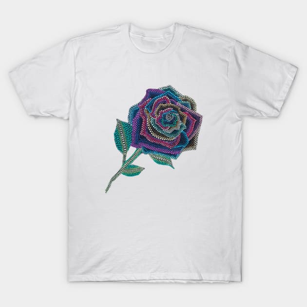 Rainbow Rose T-Shirt by Amy Diener